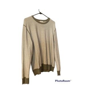 American Eagle Sweater Mens XL Beige Vintage Slim Fit Lightweight Crew Neck